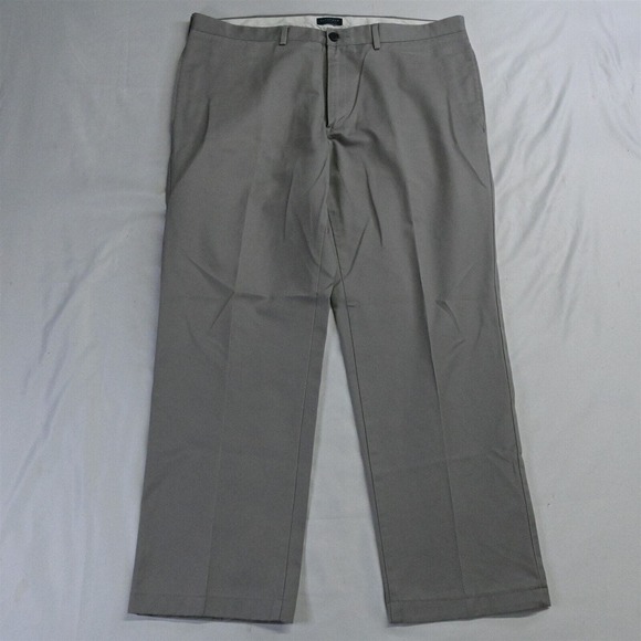 Lands' End 38 x 29 Gray‎ Tailored Fit Flat Front Mens Chino Pants - Picture 1 of 7